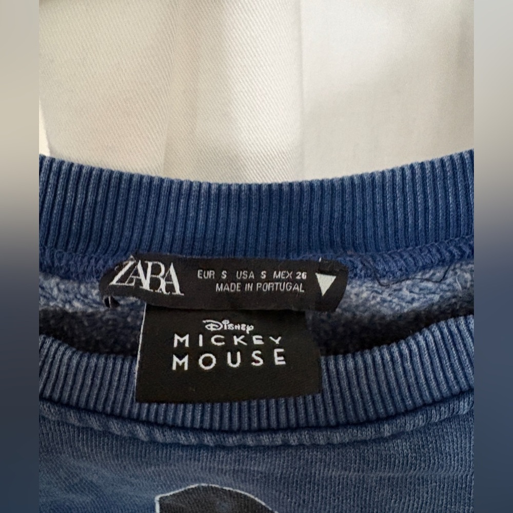 Zara Navy Blue Mickey Mouse Crewneck Sweatshirt - Picture 3 of 3